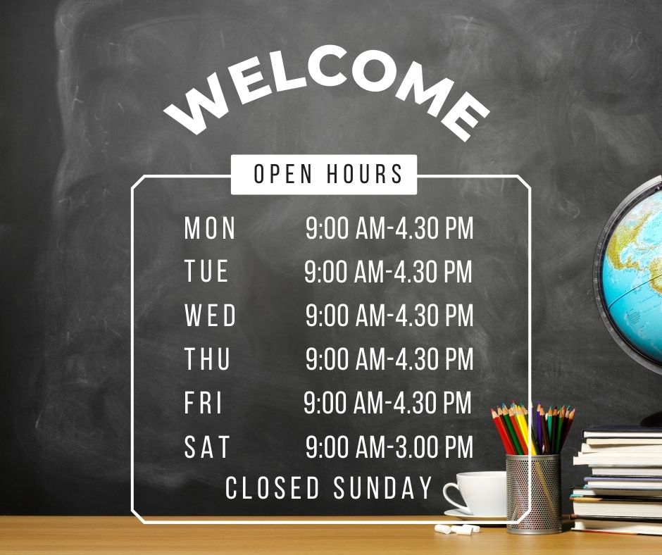 Regular Hours: Monday-Friday 9am-3:30pm EST, Saturday 9am-3pm EST. Open for instore, phone and email.