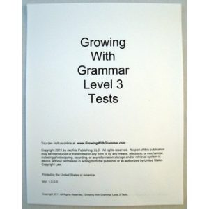 Growing With Grammar - Level 3 Tests & Ans. Key