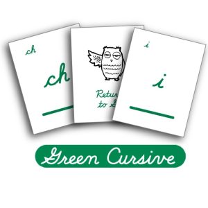 Logic of English Phonogram Game Cards - Green Cursive