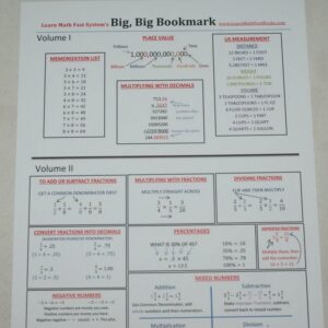Learn Math Fast - Big, Big Bookmark